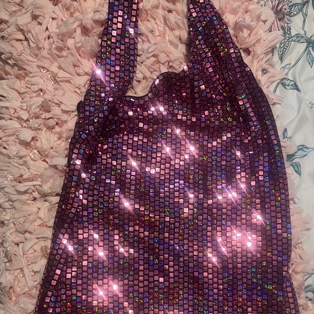 Blanc Noir Pink Sequin Mini Dress